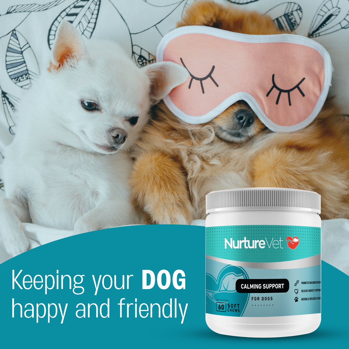 Calming Support for Dogs -Dog Anxiety, Stressed Dog, Hyperactive Dog